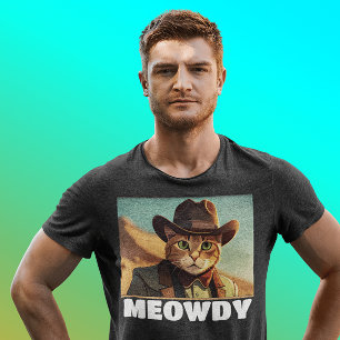 MEOWDY COWBOY CAT FUNNY T-SHIRTS