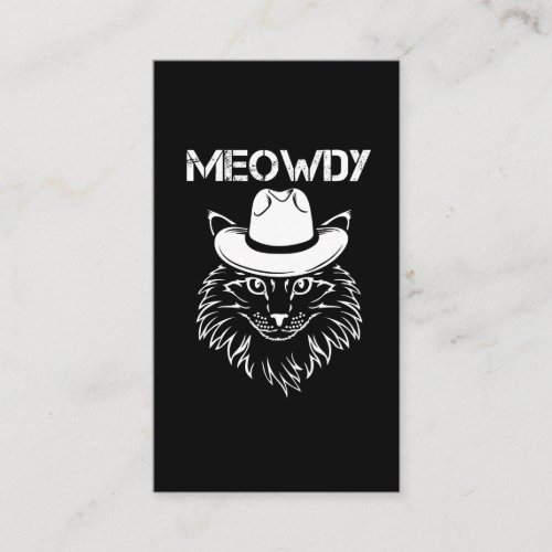 Meowdy Cowboy Cat Kitten Howdy Western Animal Meme Business Card