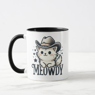 Meowdy cowboy Hat Cactus cat Mug