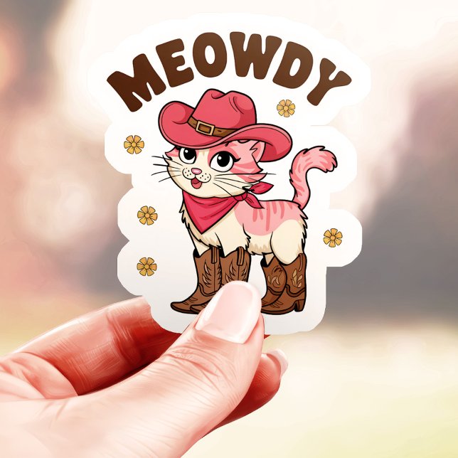 Meowdy Cowgirl Cat Vinyl Sticker (Creator Uploaded)