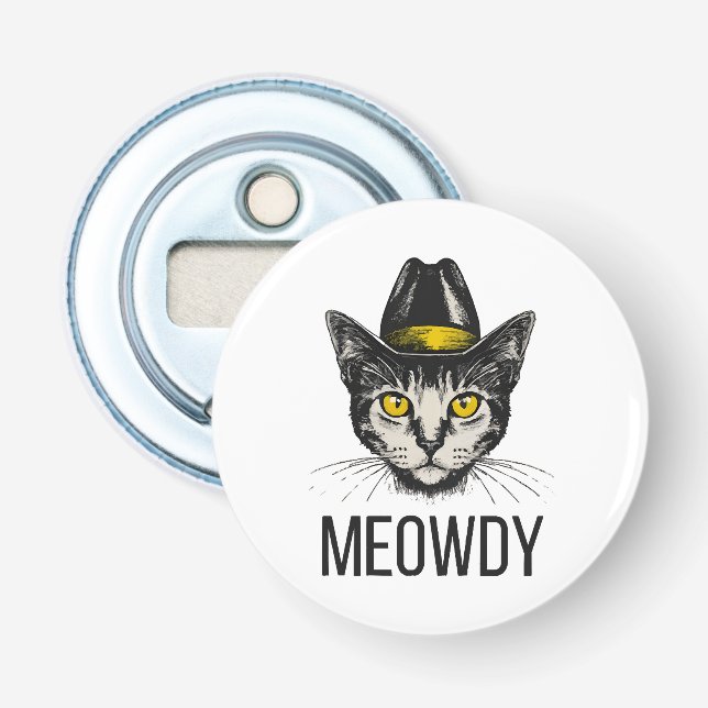 Meowdy Funny Cat Bottle Opener (Front)