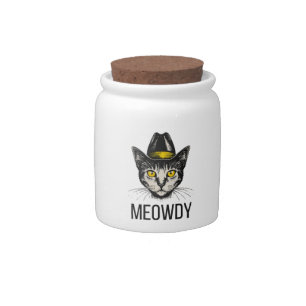 Meowdy Funny Cat Candy Jar