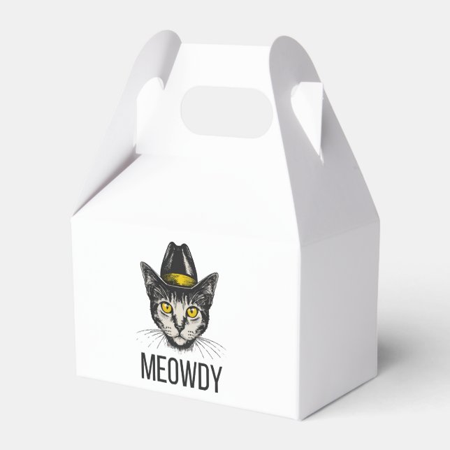 Meowdy Funny Cat Favor Boxes (Front Side)