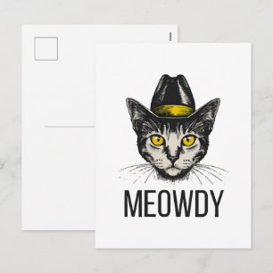 Meowdy Funny Cat Holiday Postcard