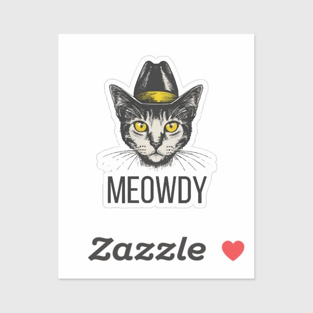 Meowdy Funny Cat Sticker (Sheet)