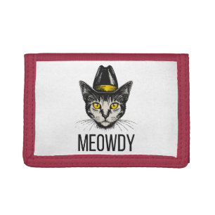 Meowdy Funny Cat Trifold Wallet