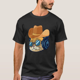 Meowdy! Funny Country Music Cat Cowboy Hat Vintage T-Shirt