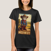 Meowdy Funny Country Side Cat Hat Vintage Cowboy C
