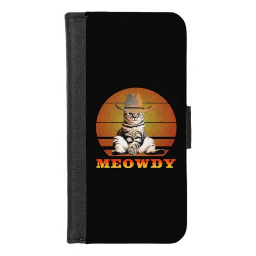 Meowdy Funny Cowboy Cat iPhone 87 Wallet Case