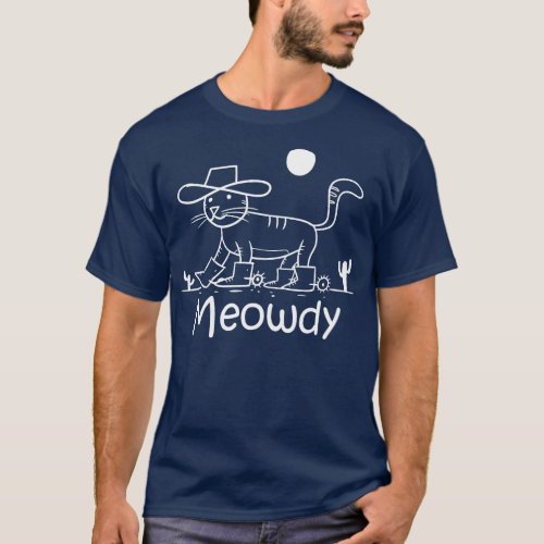 Meowdy Funny texes Howdy cat Purr T_Shirt