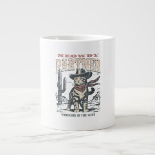 Meowdy Partner Cowboy Cat Giant Coffee Mug