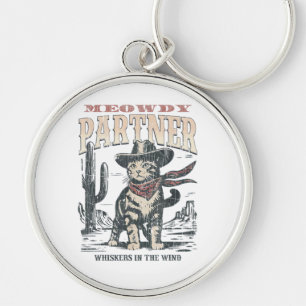 Meowdy Partner Cowboy Cat Keychain