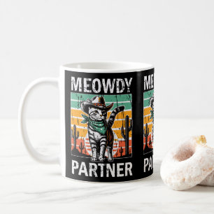 Meowdy Partner Cowboy Cat Owners Cat Moms & Dads Coffee Mug