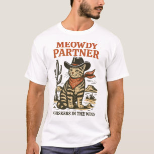 Meowdy Partner – Funny Cowboy Cat Western Design T-Shirt