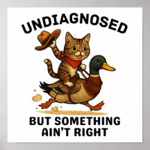 Meowdy Partner Poster, Funny Cowboy Cat Dark Print