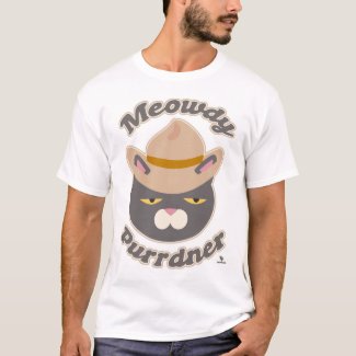 Meowdy Purrdner Cute Cowboy Hat Cat Slogan
