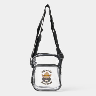 Meowdy Purrdner Epic Cowboy Cat Cartoon Clear Crossbody Bag