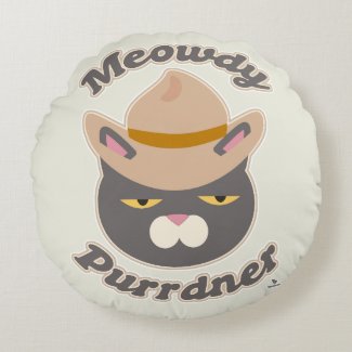 Meowdy Purrdner Fun Cowboy Cat Toon Art