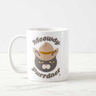 Meowdy Purrdner Howdy Cowboy Hat Cat Fun
