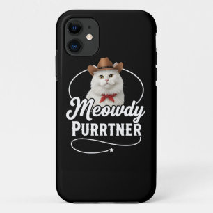 Meowdy Purrtner Funny Cat Cowboy Western Pun Desig iPhone 11 Case