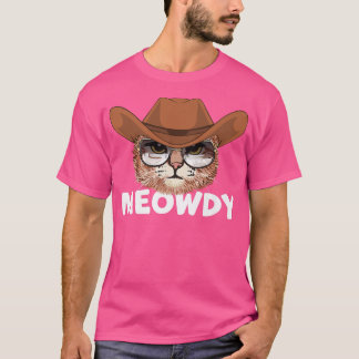 Meowdy Texas Cat Wearing Cowboy Hat Sunglasses Cou T-Shirt