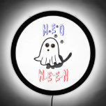 Meoween Ghost Kitten 31 Cat USA October Halloween LED Sign<br><div class="desc">Meoween Ghost Kitten 31 Cat USA October Halloween. Best gifts for Halloween Festival T-shirts, Ghost Puzzle, Trick or Treat iPhone Case, Cat Tees, Spirit Mug, Meow Tops, Paw Pillow, Birthday Tees, Anniversary T-shirts, Christmas, and Birthday T-shirts. Custom Illuminated Sign, Back and Edgelighting, 15" Diameter. The Colorful designer-fitting outfits for Festival...</div>