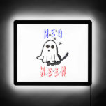 Meoween Ghost Kitten 31 Cat USA October Halloween LED Sign<br><div class="desc">Meoween Ghost Kitten 31 Cat USA October Halloween. Best gifts for Halloween Festival T-shirts, Ghost Puzzle, Trick or Treat iPhone Case, Cat Tees, Spirit Mug, Meow Tops, Paw Pillow, Birthday Tees, Anniversary T-shirts, Christmas, and Birthday T-shirts. Custom Illuminated Sign, Back and Edgelighting, 18" x 15". The Colorful designer-fitting outfits for...</div>