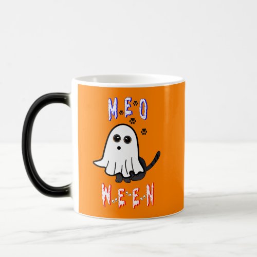 Meoween Ghost Kitten 31 Cat USA October Halloween Magic Mug