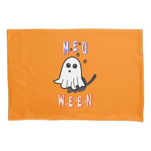 Meoween Ghost Kitten 31 Cat USA October Halloween Pillow Case