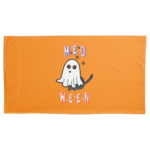 Meoween Ghost Kitten 31 Cat USA October Halloween Pillow Case