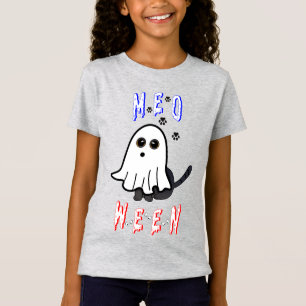 Meoween Ghost Kitten 31 Cat USA October Halloween T-Shirt