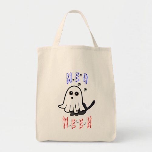 Meoween Ghost Kitten 31 Cat USA October Halloween Tote Bag