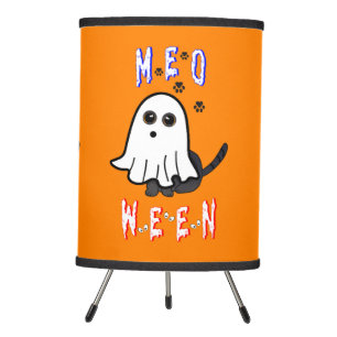 Meoween Ghost Kitten 31 Cat USA October Halloween Tripod Lamp