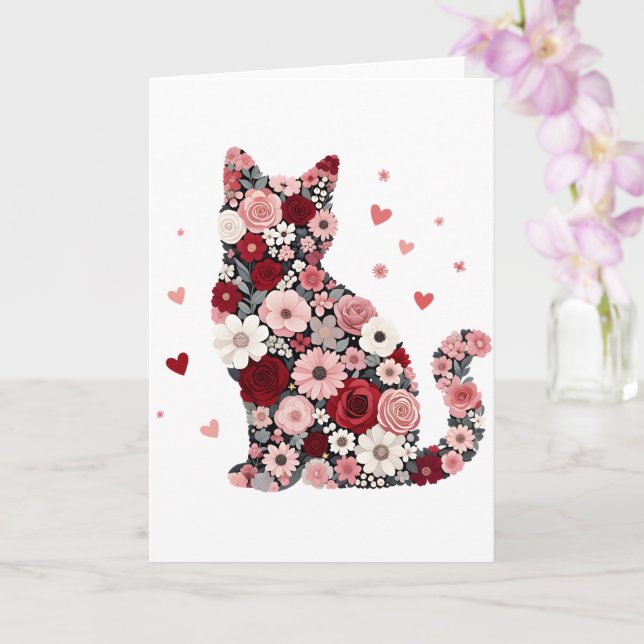 Meowentine’s Day Cat Valentine Card (Orchid)