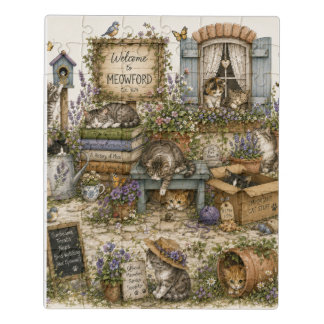 Meowford garden of feline wonders jigsaw puzzle