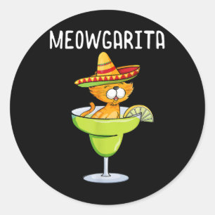Meowgarita - Cinco De Mayo Margarita Cat Lover Classic Round Sticker