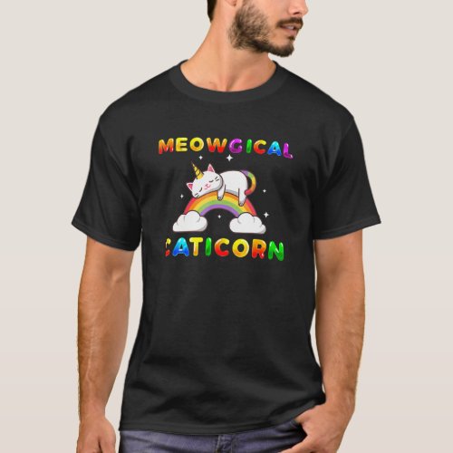 Meowgical Caticorn Ee Cat Unicorn Girls Women Kitt T_Shirt