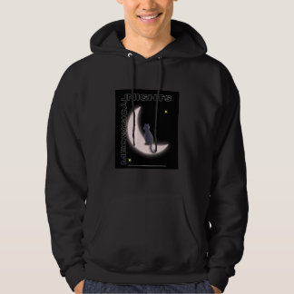 Meowgical Nights Cat on Crescent Moon – Whimsical Hoodie