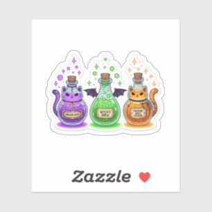 Meowgical Potions – Cute Cat-Shaped Potion Bottles Sticker