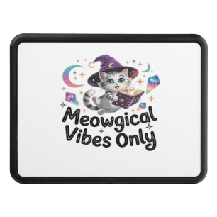 Meowgical Vibes Only, Floating Kawaii Witch Cat Ov Hitch Cover