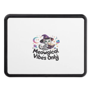 Meowgical Vibes Only, Floating Kawaii Witch Cat Ov Hitch Cover