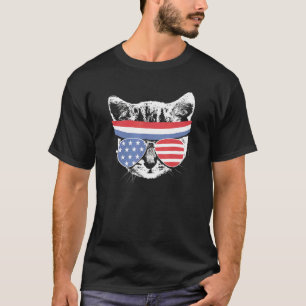 Meowica 4th July Pawtriotic Kitty Merica Cat Us Fl T-Shirt