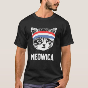 Meowica 4th July Pawtriotic Kitty Merica Cat Us Fl T-Shirt