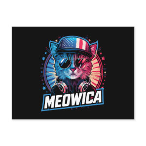 Meowica 4th of July Cat American Flag America USA Postcard
