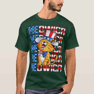 Meowica 4th of July Merica Cat American Flag Uncle T-Shirt