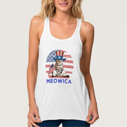Meowica 4th Of July Patriotic American Cat Tank Top