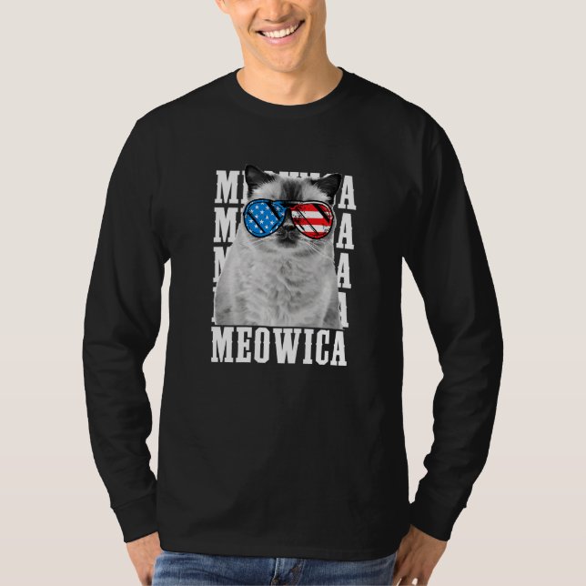 Meowica Cat Eagle American Symbol Usa Patriotic Pr T-Shirt (Front)