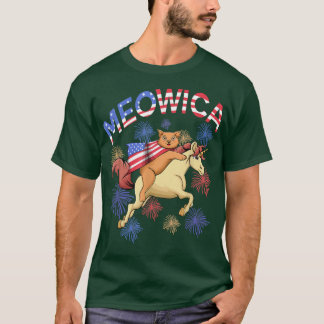 Meowica  Patriotic American Cat  T-Shirt