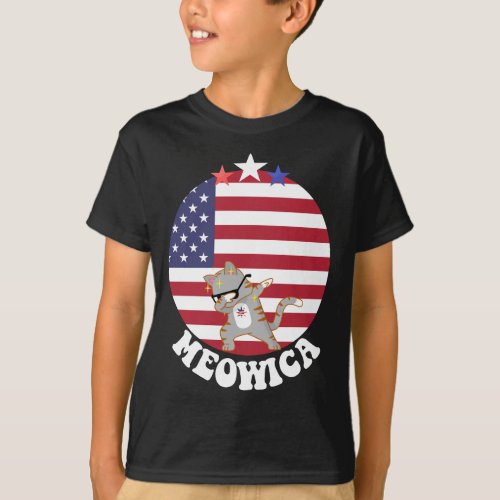 MEOWICA T_shirts Patriotic Cat Tees 4th July