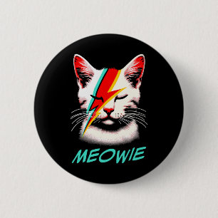 Meowie Cat Rock Music Concert Band Men Kids Women Button